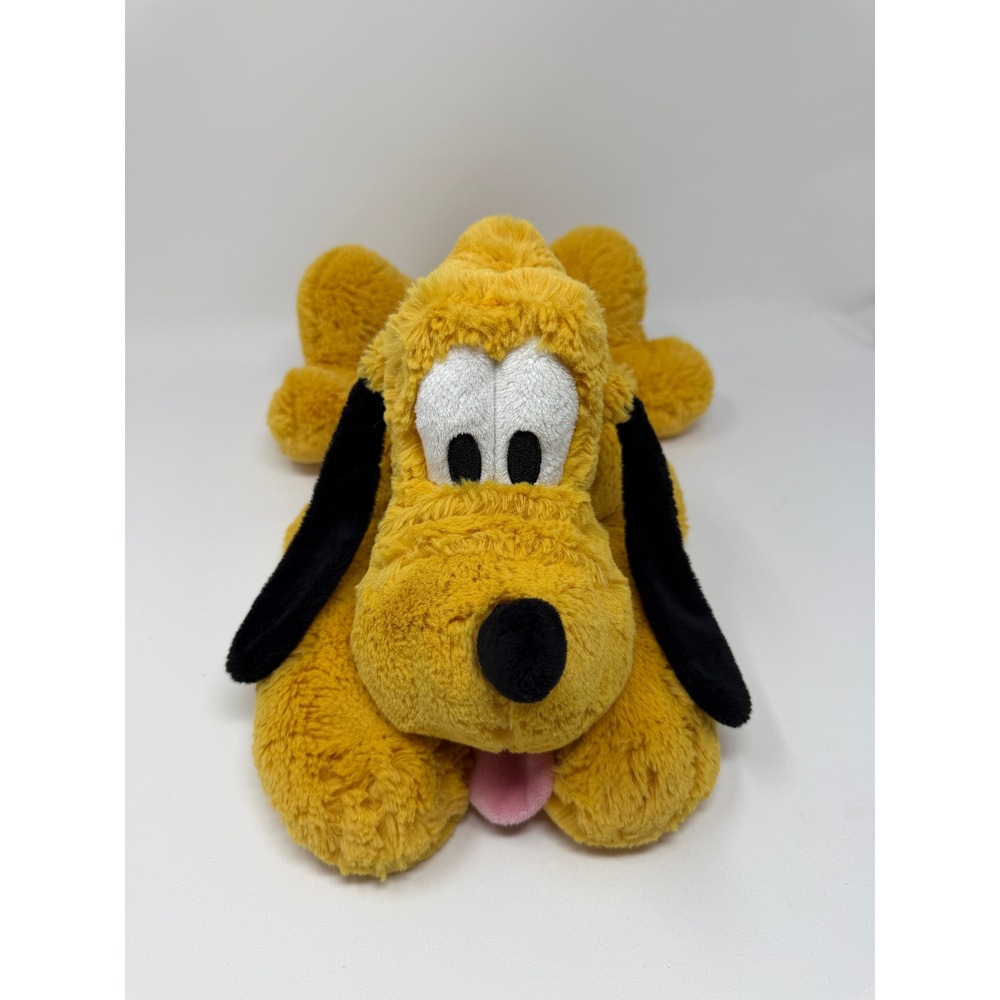 Disney Store Pluto Plush Dog Stuffed Animal Toy Medium Green Collar
